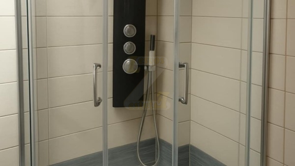 Newly renovated Shower with glass cabinet and massage - spa shower with jets for the whole body.